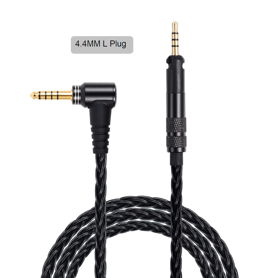 Koceta Ersatz-Headset-Kabel aus versilbertem Kupfer mit 3,5 mm und 4,4 mm Jack für Sennheiser HD598 HD560S HD558 HD518 HD599 sowie M50x M40x M70x M60x in Schwarz - Bild 2