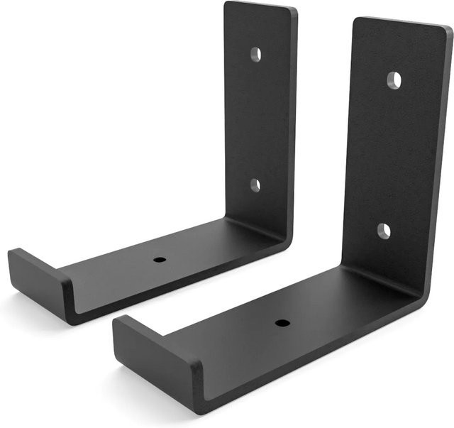 HEVVA Regalhalterung RIEDBERG 2er Set Schwarz Matt aus Metall Tiefe: 10 cm - Bild 1