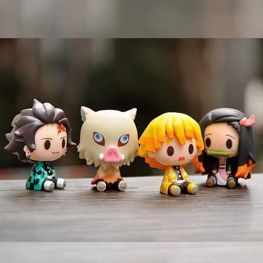 Yiran toy 1 Kimetsu no Yaiba Q-Version Sitzende Figuren 4-teiliges Set - Bild 2