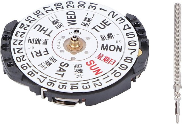 Uhrenteile VX83 Quarz Uhrwerk, Tag Datum, Silber, Herren - Bild 1