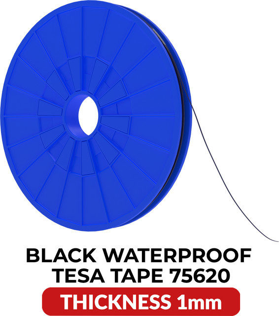 Tesa Acryl-Klebeband Schwarz Wasserfest Breite: 1 mm, Länge: 25 m - Bild 1