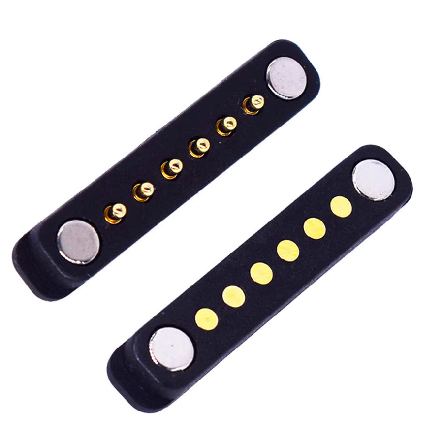 LAJQTAO Magnetischer Pogo-Pin-Stecker DC Federbelastete Buchse Gerade, Schwarz - Bild 2