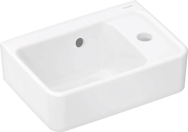 Hansgrohe Handwaschbecken Xanuia Q Weiß mit Hahnloch und Überlauf B: 36 cm, T: 25 cm - Bild 1