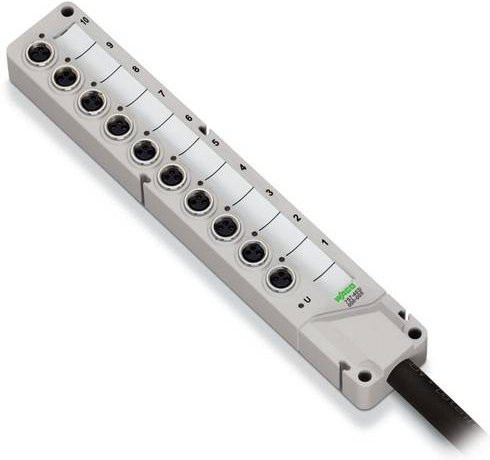 WAGO 757-463/000-005 Sensor/Aktorbox passiv M8-Verteiler mit Metallgewinde in Grau - Bild 1