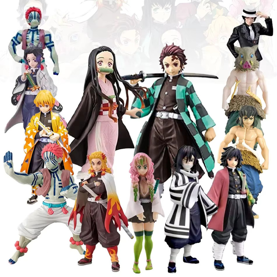 Bandai Demon Slayer Kimetsu No Yaiba Actionfiguren-Set, Kamado Tanjirou mit Schwert, Agatsuma Zenitsu und Nezuko, PVC-Modell - Bild 4