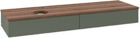 V&B Waschtischunterschrank Antao ohne Frontstruktur, Wandmontage, Farbe: Grau-Grün lackiert, B: 160 cm, T: 50 cm - Bild 1