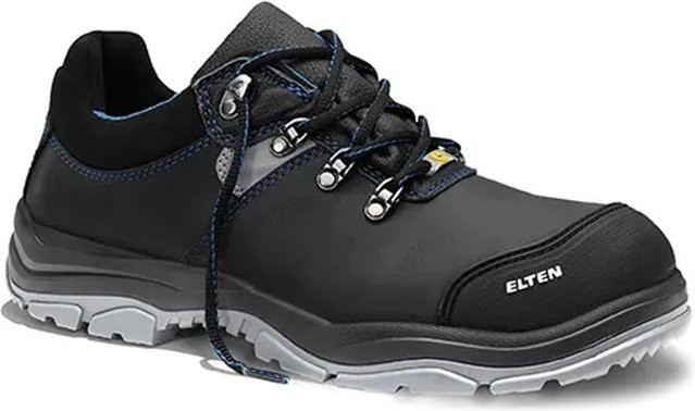 Elten Sicherheitshalbschuh Mason Pro Low ESD S3 aus Rindleder in Schwarz und Blau, Größe 47 - Bild 1