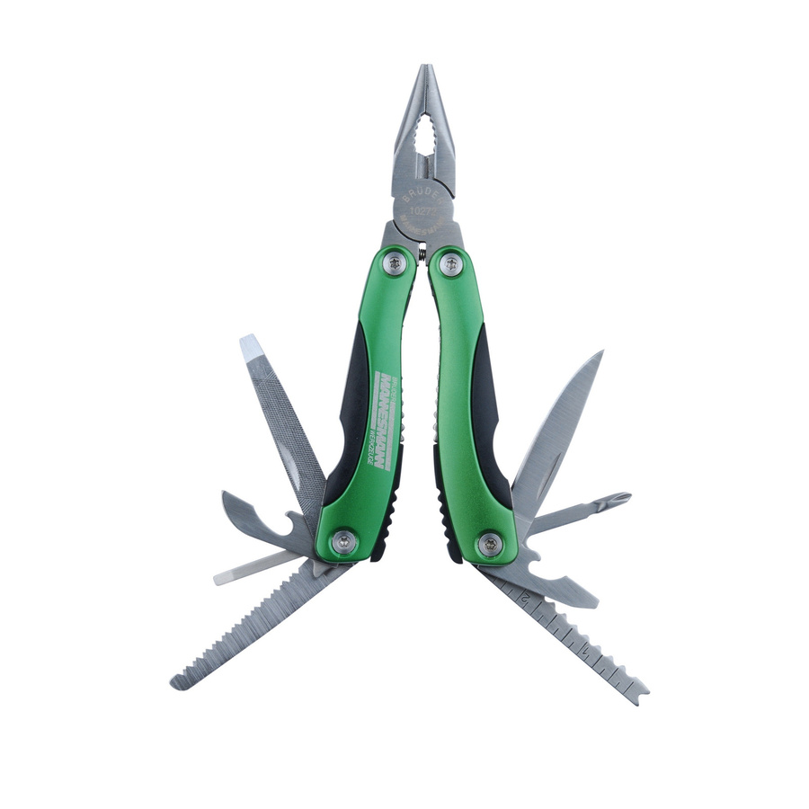 Mannesmann Multitool mit 11 Funktionen aus Edelstahl in Grün-Schwarz - Bild 2