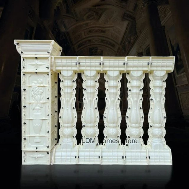 Moderne Zement Säule im römischen Design für Hausgarten und Balkon als dekorative Vase oder Geländer-Element - Bild 1