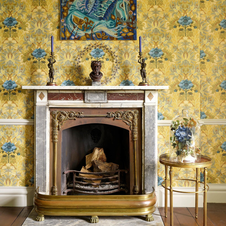 House of Hackney Tapete The Blue Rose Weeping - Aurelian in Blau und Multicolour, florales Design im Art Nouveau Stil, Vlies-Tapete - Bild 1