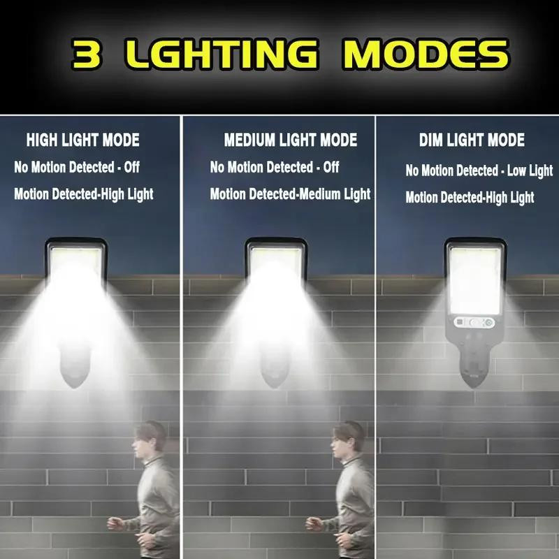 YJMP Super Lighting Solar Außenwandleuchte mit Bewegungssensor in Schwarz - Bild 2