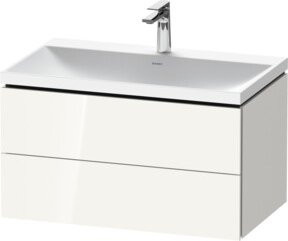Duravit L-Cube Waschtisch-Set in Weiß Hochglanz mit Waschbecken und 2 Schubladen, B/T/H: 80 x 48 x 48 cm - Bild 1