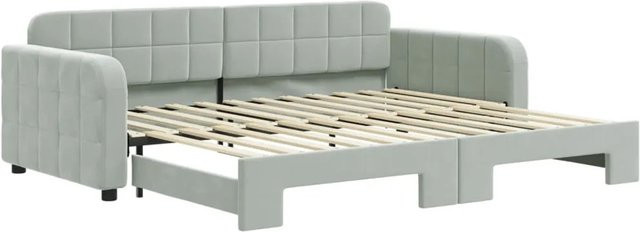 vidaXL Tagesbett ausziehbar in Hellgrau mit Samtbezug B/T/H: 90 x 200 cm - Bild 1