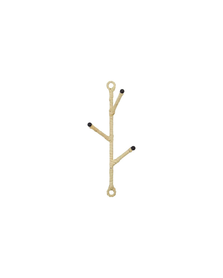 House Doctor Garderobenhaken Branch aus Eisen und Zuckerrohr in Natur, Breite: 20 cm - Bild 1
