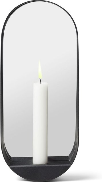 Gejst Glim Kerzenhalter Wandmontage aus Glas und Metall in Schwarz - Bild 1