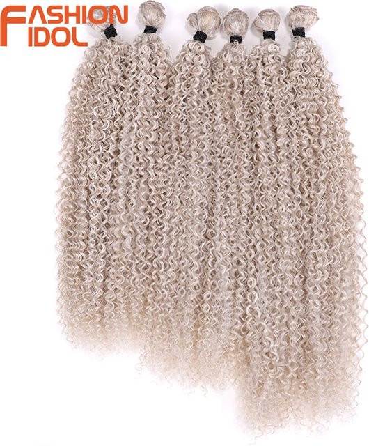 MODE IDOL Haarverlängerungen, Synthetische Haarbündel, Ombre Blonde, 6 Stück - Bild 1