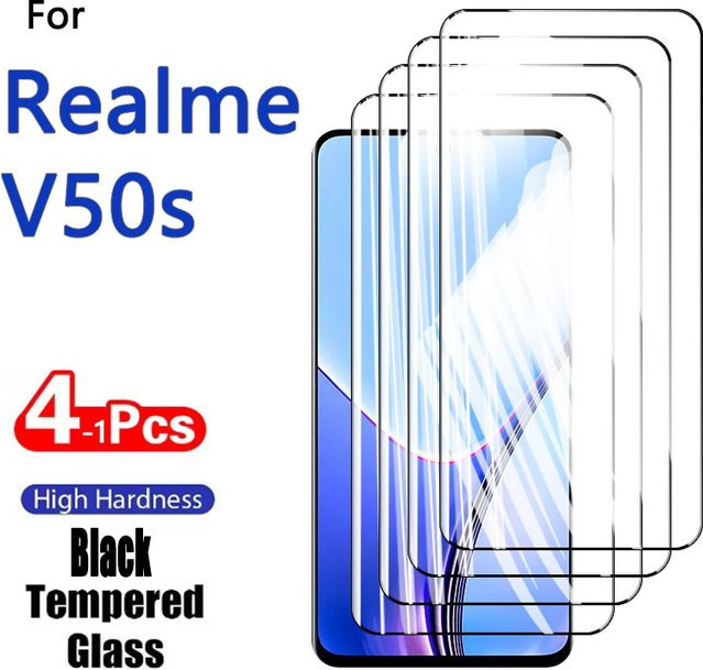 Displayschutzfolie aus gehärtetem Glas für Realme V50, V50s und 50s, transparent, kratzfest und fingerabdruckarm, 1–4 Stück - Bild 1