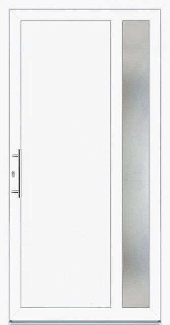 Panto Kunststoff-Haustür K011 Weiß mit Glaseinsatz B/H: 110 x 210 cm, DIN Links - Bild 1
