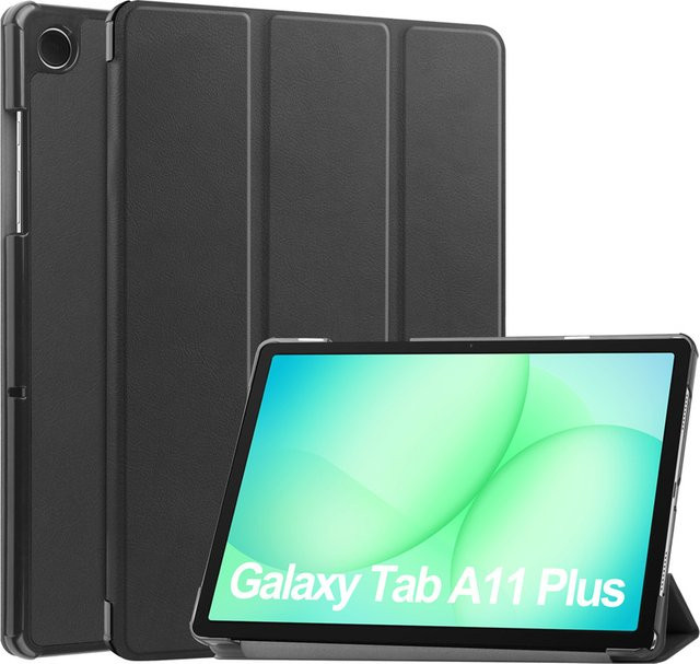 Samsung Tablet-Hülle für Galaxy Tab A11 Plus 11 Zoll mit magnetischer Folio-Abdeckung, Schwarz - Bild 1