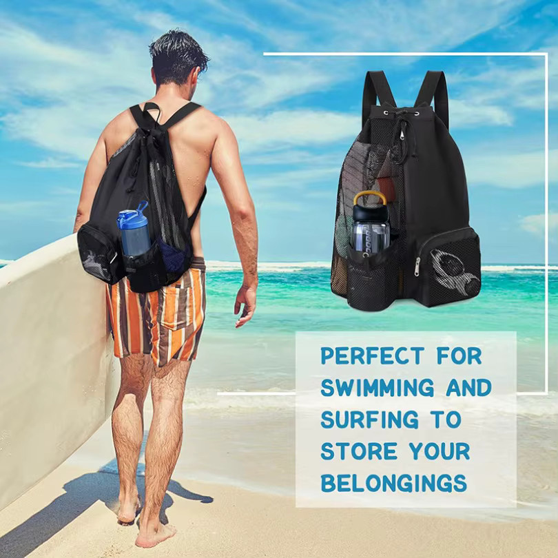 Seacelery Trocken-Nass-Trennungs-Schwimmrucksack mit Netztasche für Pool, Strand und Reisen - Bild 2