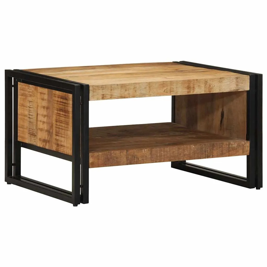 vidaXL Couchtisch aus Mango-Massivholz in Braun, B/T/H: 70 x 50 x 38 cm - Bild 2