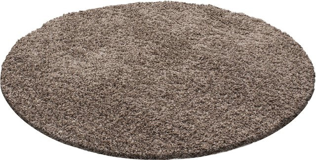 Kadima Design Hochflor Teppich RHEIN in Braun, einfarbig, Durchmesser: 80 cm - Bild 1