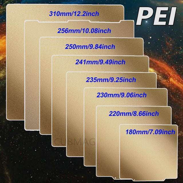 CUBMAG PEI-Druckplatte beidseitig bedruckbar für FDM-3D-Drucker in Gold - Bild 1