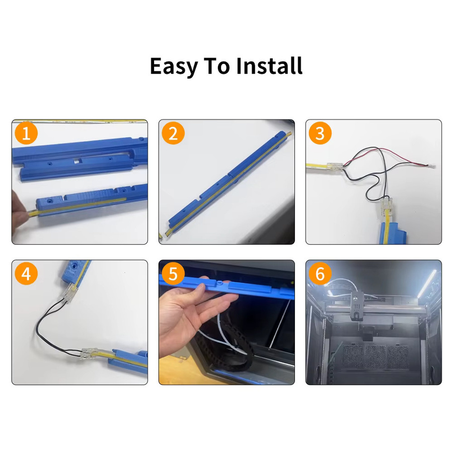 FYSETC COB-LED-Kit für Creality K2 Plus, superheller weißer LED-Lichtstreifen als 3D-Druckerzubehör - Bild 4