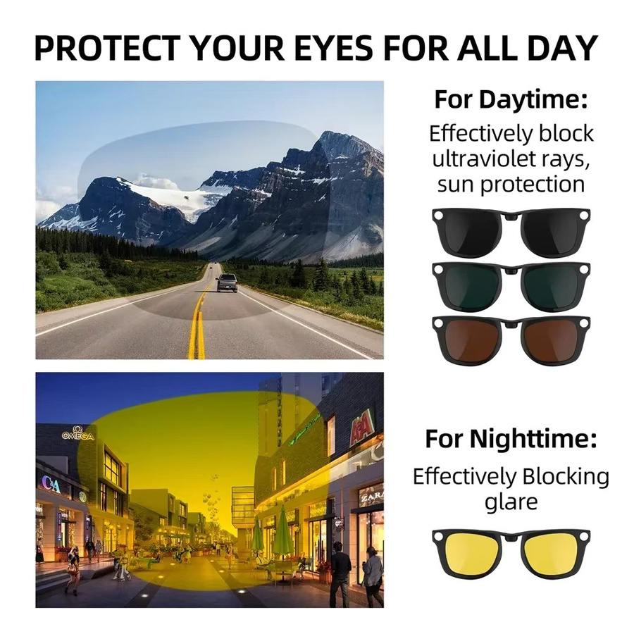 Hibloks Smartglasses Clip für Ray-Ban Meta Wayfarer & Gen 2, Schwarz, Vollrand, Square, Kunststoff - Bild 3
