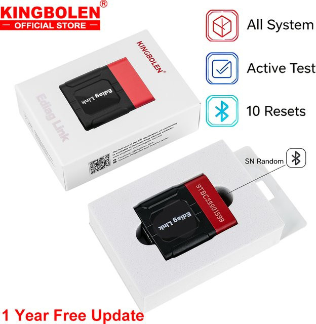 KINGBOLEN Ediag Link All System Diagnosegerät in Schwarz mit bidirektionalem Test, CAN FD Unterstützung und 10 Resets - Bild 1