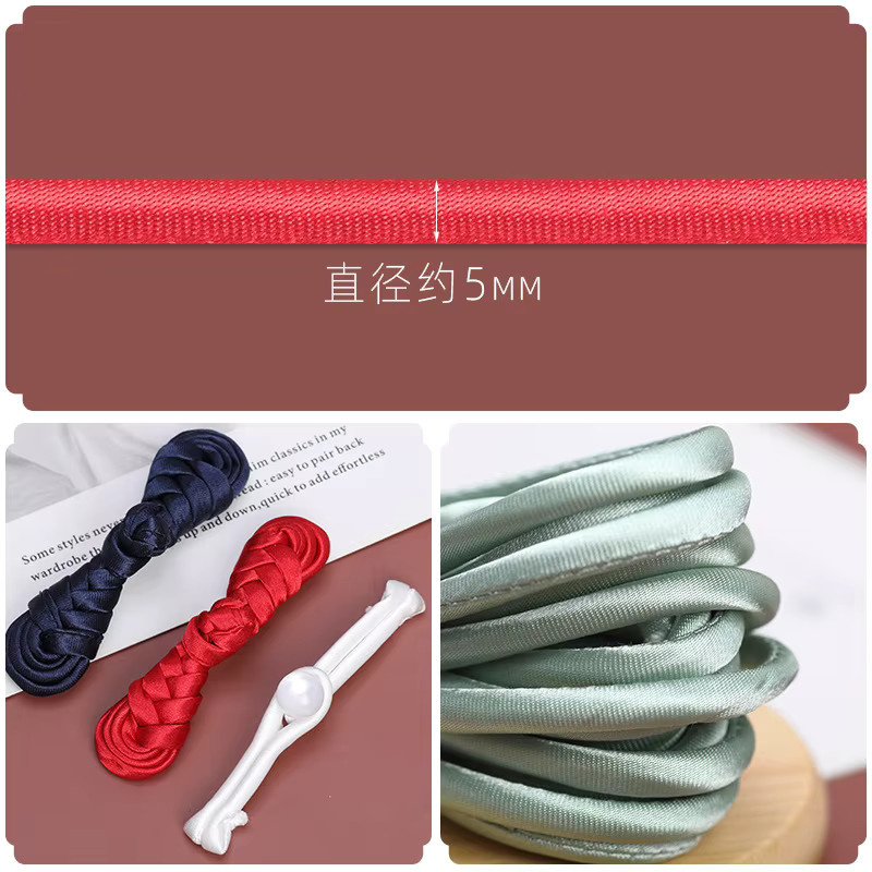 DIY-Materialpaket mit 5 Meter handgewebtem Seil und Einwortschnalle im Tang-Stil, multicolor - Bild 2