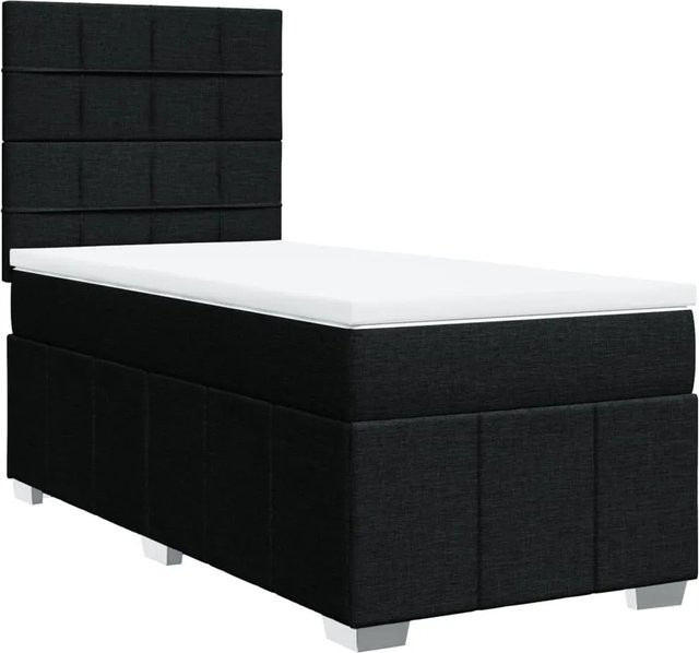 vidaXL Boxspringbett mit Matratze Hybrid-Design in Schwarz aus Stoff, B/T: 80 x 200 cm - Bild 1
