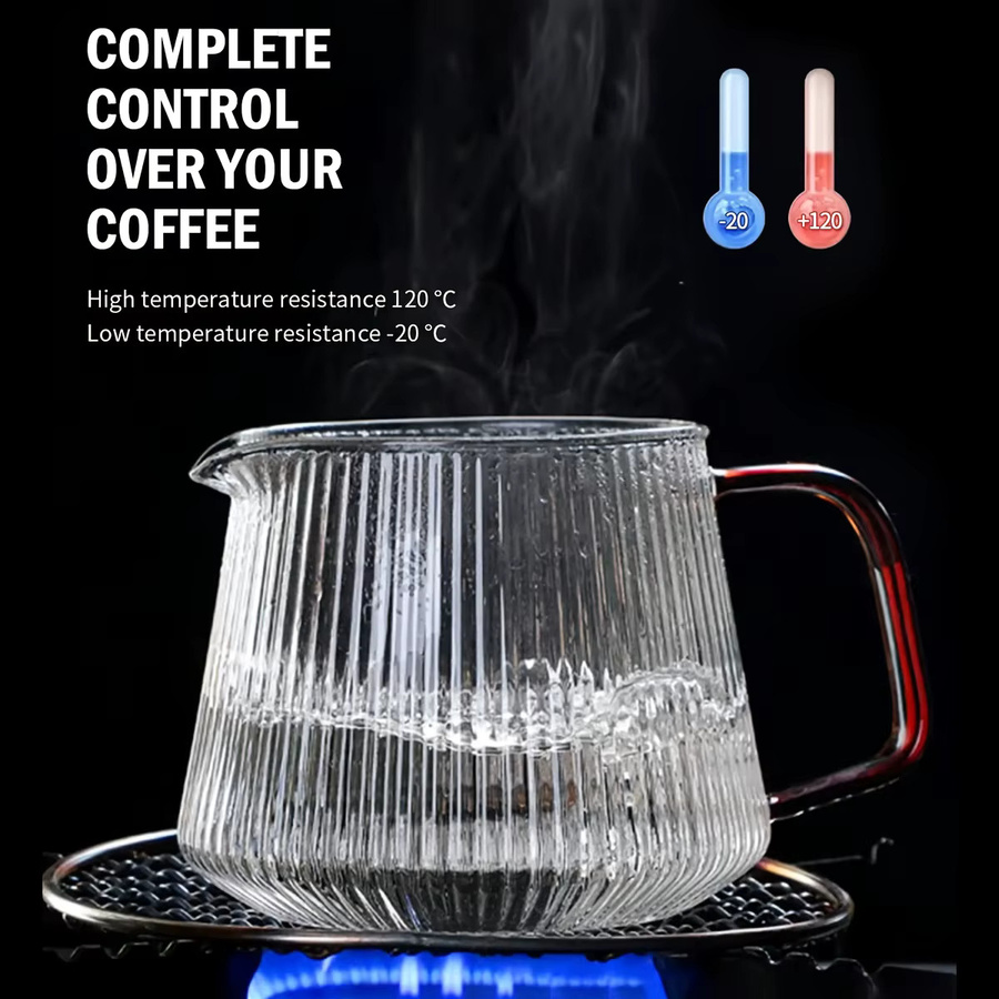 Leeseph Pour-Over Kaffeebereiter aus Borosilikatglas mit Glas-Kaffeefilter, transparent - Bild 2