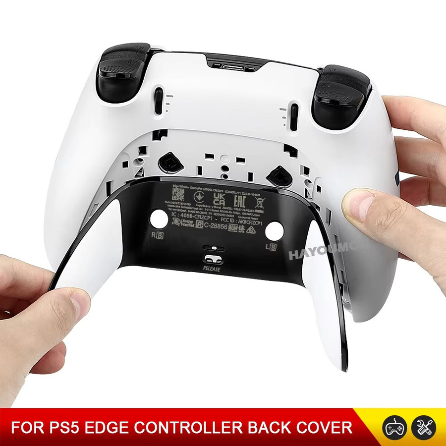 Hayoumon Anti-Rutsch Ersatzabdeckung für PS5 Edge Gamepad, Rückseite, Schwarz-Weiß-Grau-Rosa - Bild 4