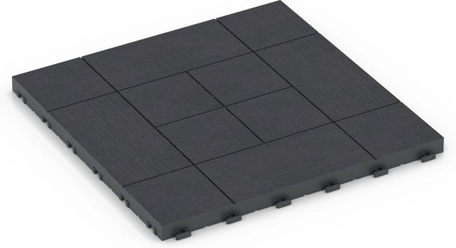 WARCO Klickfliese Tafelmuster Schiefer in Grau und Anthrazit, B/T/H: 38,5 x 38,5 x 2 cm - Bild 1