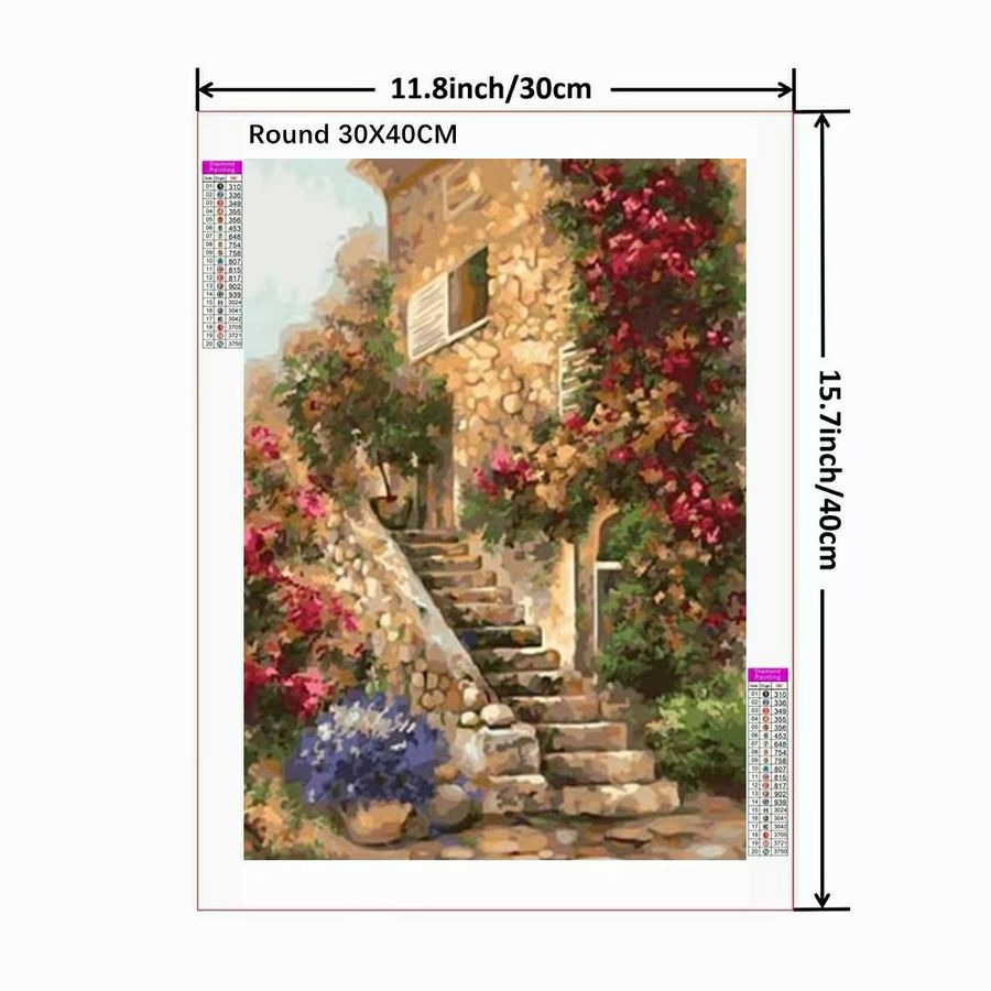 Potdemiel 5D DIY Diamant Malerei Set Stadtlandschaft mit runden Diamanten in Multicolor als geometrisches Mosaik-Kreuzstich-Kit für deine Home Decor Gestaltung - Bild 3