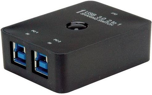 VALUE Manueller USB 3.2 Gen 1 Switch mit 2 Ports in Schwarz - Bild 1