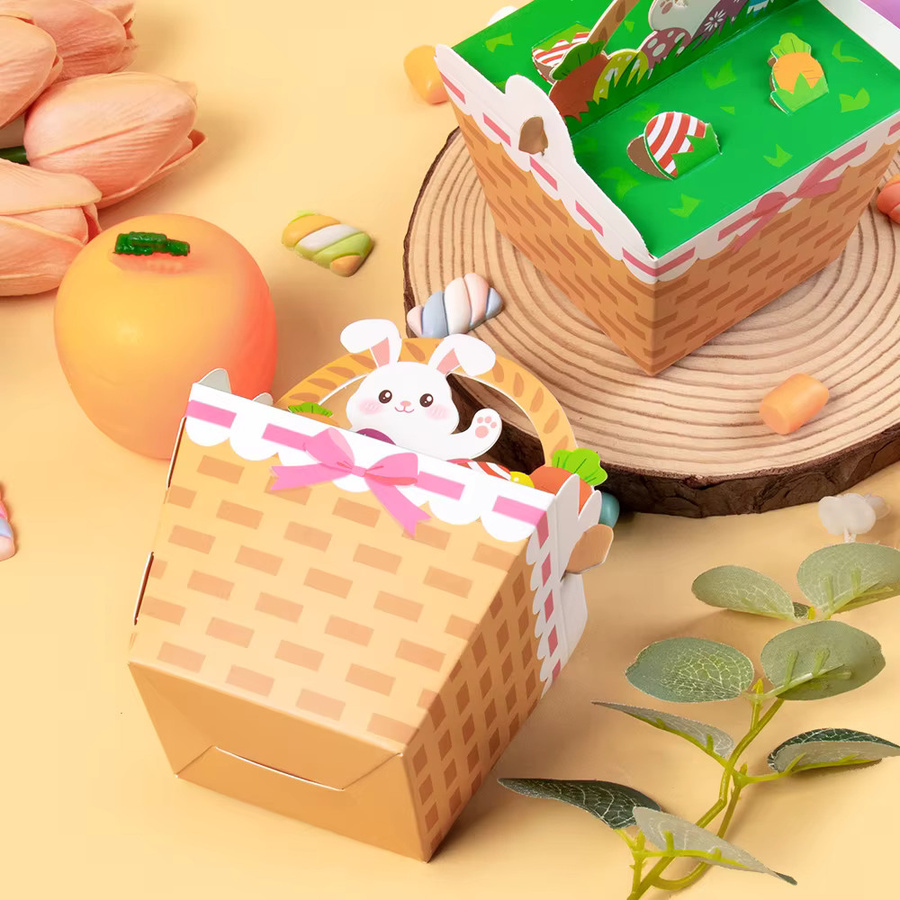 WEIGAO Ostern Geschenkboxen mit Häschen-Design aus Papier, Mehrfarbig, 10/20 Stück für Kinder und Party-Dekoration - Bild 2