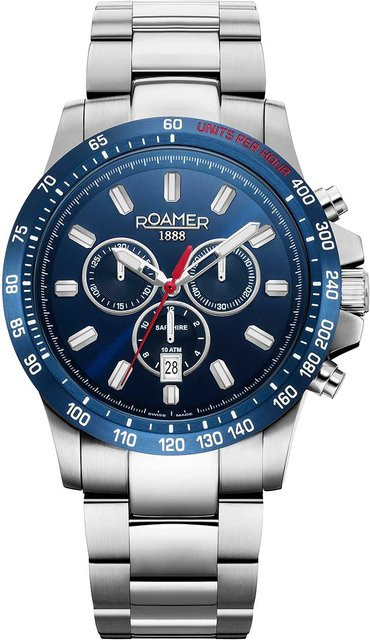 Roamer Chronograph, Edelstahl, Blau, Quarz, 45 mm, Herren - Bild 1