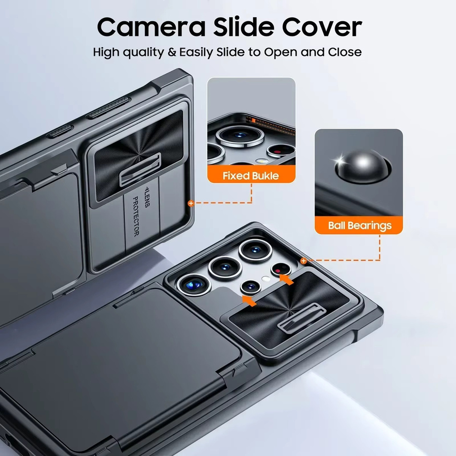 Stoßfeste Samsung S24 Ultra Handyhülle aus TPU mit Kameraschutz, Schwarz - Bild 2
