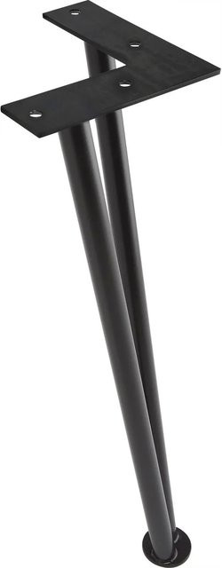 Simausrom Tischbein Haarnadelfuß aus Stahl in Schwarz matt, Höhe: 36 cm, Durchmesser: 1,5 cm - Bild 1