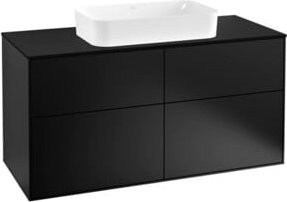 Villeroy & Boch Waschtischunterschrank Finion Wandhängend Schwarz Lackiert Breite: 120 cm, Tiefe: 50,1 cm, Höhe: 50,1 cm - Bild 1