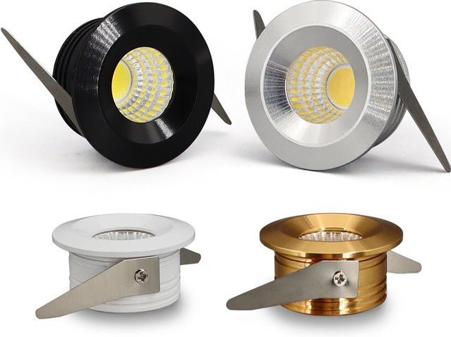KAISANXINYI LED Mini Einbaustrahler dimmbar, 3W Aluminium Downlight in Silber, Lochdurchmesser: 35 mm - Bild 1