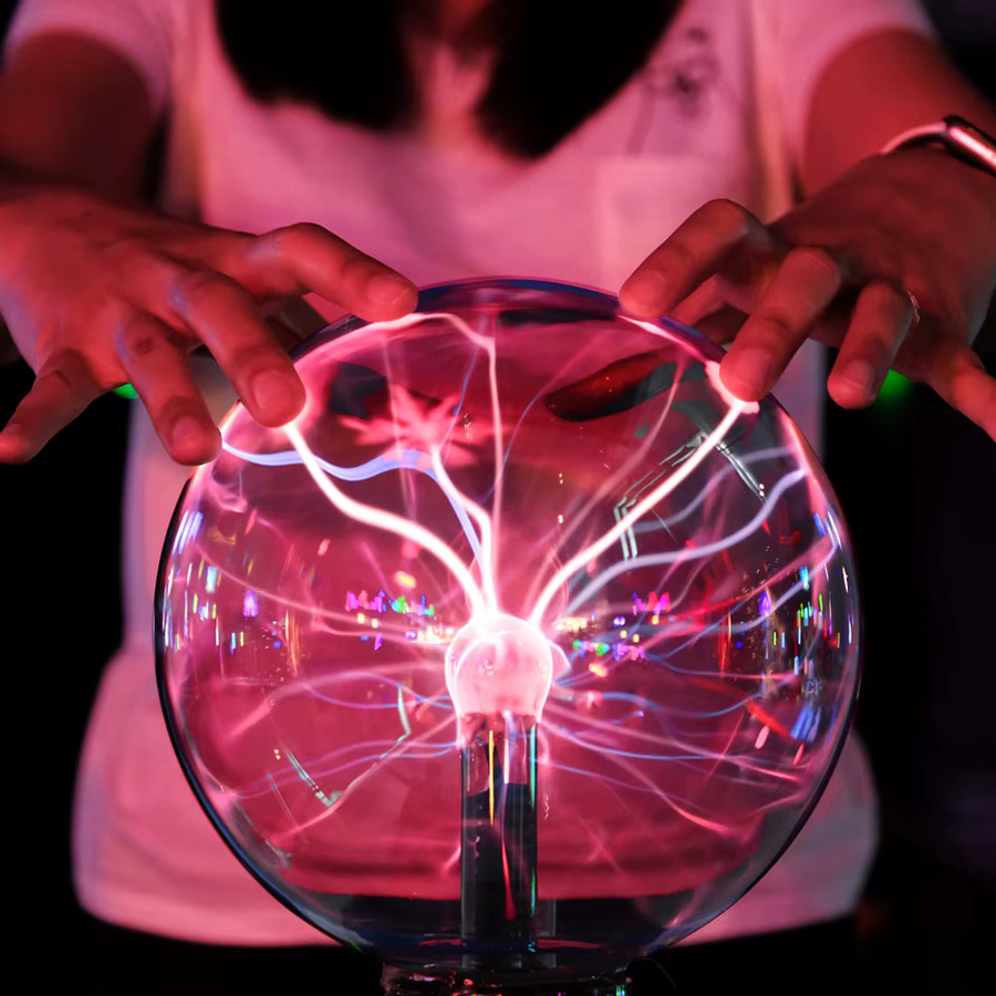 YNL Magische Kristall Plasma Ball Touch Lampe mit LED RGB Atmosphäre Nachtlicht in Schwarz und Transparent - Bild 3