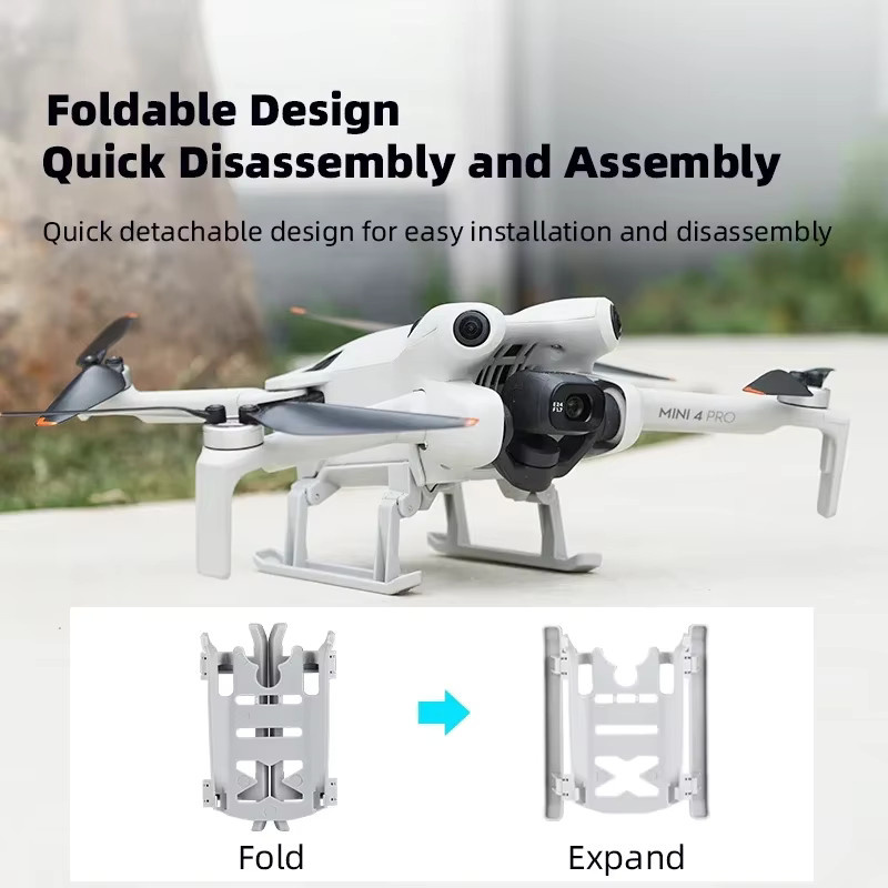 BRDRC Fahrwerk für DJI Mini 4 Pro, leichtes und faltbares erhöhtes Expansionsbein als Drohnenzubehör - Bild 3