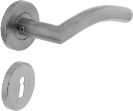 Intersteel Türdrücker Lisa in Edelstahloptik Silber mit Rosetten Durchmesser: 5,5 cm, Dicke: 0,8 cm - Bild 1