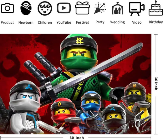 Bandai Ninja Geburtstag Party Dekoration Set mit Latex Ballons, Banner und Kuchen Topper in Mehrfarbig