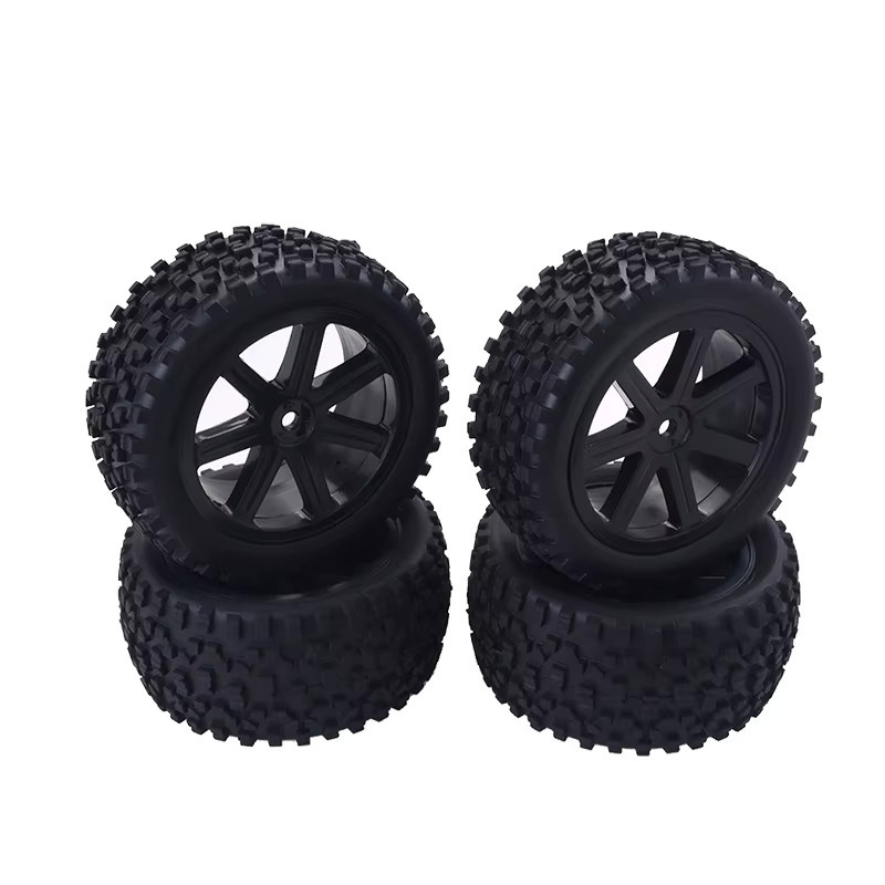 Vorder- und Hinterreifen, Räder-Set, 12 mm Sechskantnaben, Schwarz - Bild 2