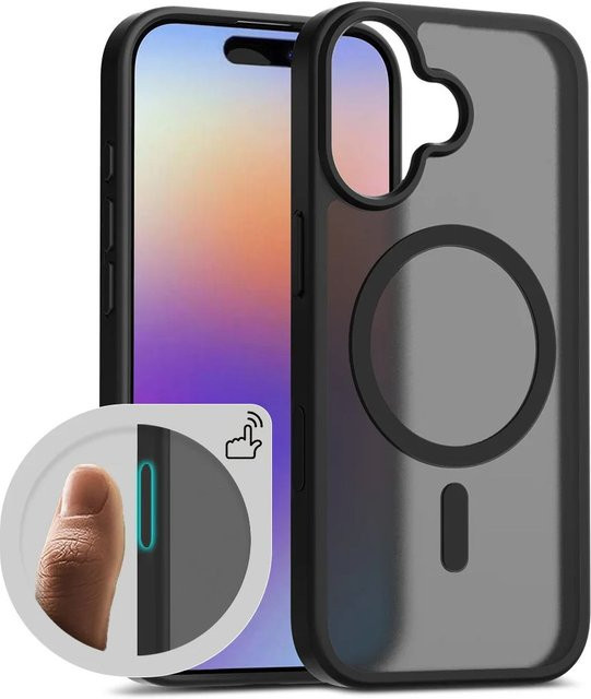 NYFundas MagSafe Handyhülle mit magnetischer Kamera-Abdeckung für iPhone 17 Air Pro Max 16 Plus, Mattschwarz - Bild 1