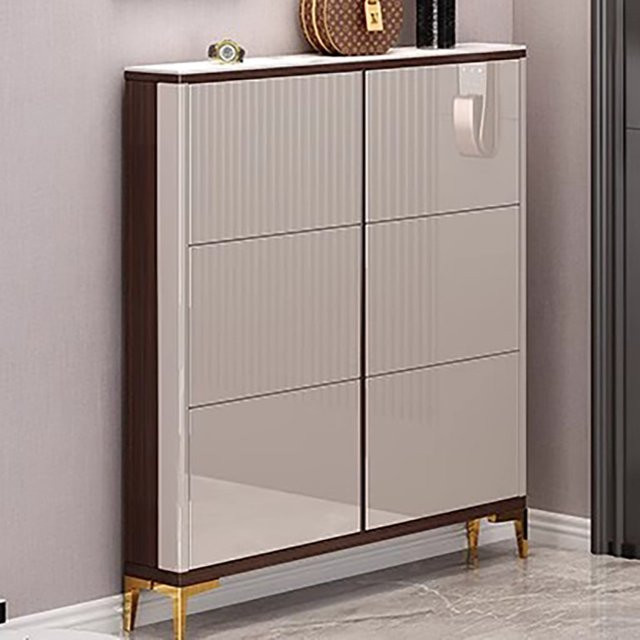 GUANGBAI Vitrine im skandinavischen Design aus Holz mit Glastüren und integrierter Beleuchtung - Bild 1